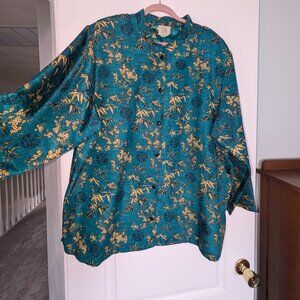 Teddi teal and gold Asian flare tunic